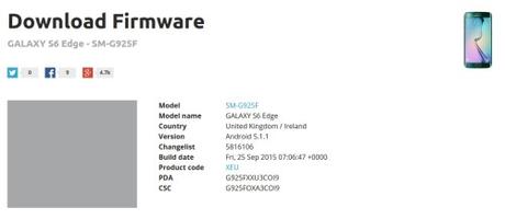 Aggiornamenti per Galaxy S6, Galaxy S6 Edge, Galaxy S5, Galaxy Alpha e Galaxy Note 10.1 2014 galaxy s6 edge Download firmware  G925FXXU3COI9_G925FOXA3COI9_XEU   SamMobile