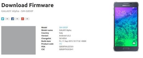 Aggiornamenti per Galaxy S6, Galaxy S6 Edge, Galaxy S5, Galaxy Alpha e Galaxy Note 10.1 2014 galaxy alpha Download firmware  G850FXXU2COI3_G850FITV2COH1_ITV   SamMobile