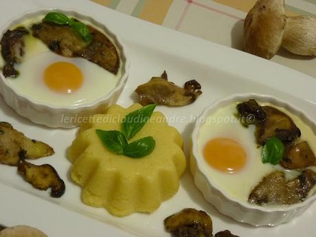 Uovo su fonduta di parmigiano e porcini