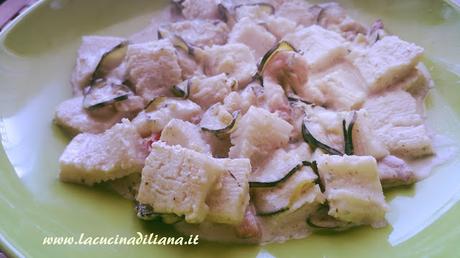 Gnocchi Shirataki con Zucchine e Pancetta