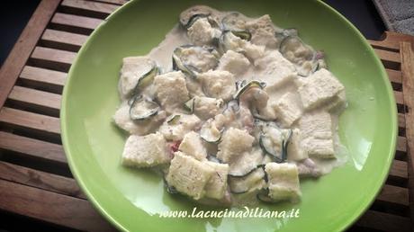 Gnocchi Shirataki con Zucchine e Pancetta