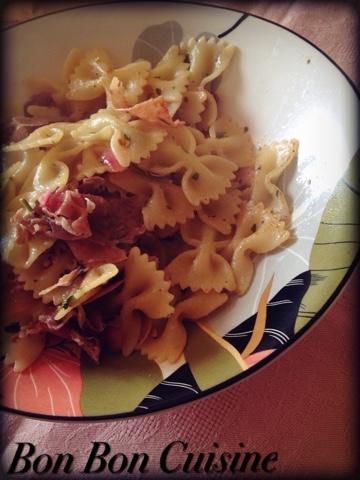 Farfalle con prosciutto crudo e limone