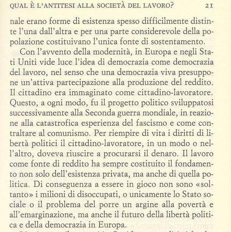 Ulrich Beck Il lavoro nell’epoca della fine del lavoro (1999) Einaudi, 2000, p. 18-21