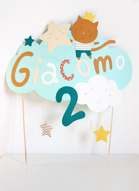 Cake topper for baby's birthday