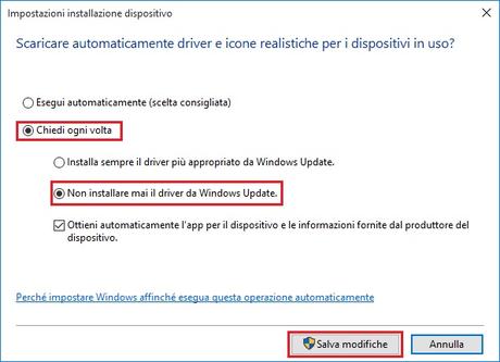 [Guida] Attivare o disattivare gli aggiornamenti automatici dei driver su [Windows 10]