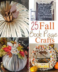 25 Fall Book Page Crafts