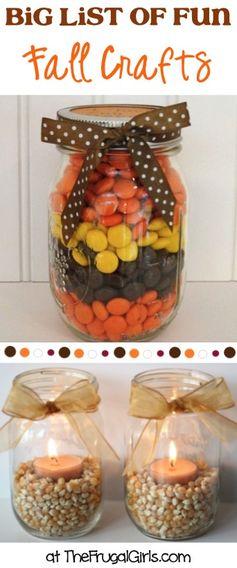 BIG List of Fun Fall Crafts! ~ from TheFrugalGirls.com - you'll love these fun Autumn Craft Ideas, Gifts in a Jar, and fabulous Home Decor Projects! #thefrugalgirls