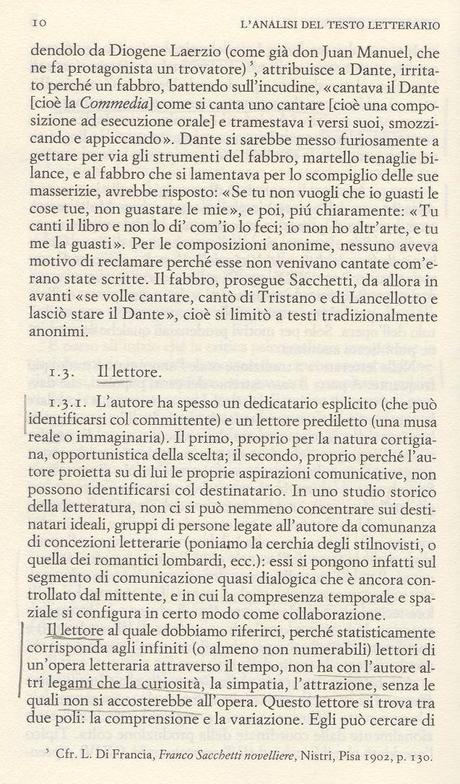 Cesare Segre, Avviamento all’analisi del testo letterario Einaudi, Torino 1985, pagg. 5-13