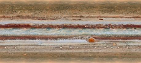This new image from the largest planet in the Solar System, Jupiter, was made during the Outer Planet Atmospheres Legacy (OPAL) programme. The images from this programme make it possible to determine the speeds of Jupiter’s winds, to identify different phenomena in its atmosphere and to track changes in its most famous features. The map shown was observed on 19 January 2015, from 15:00 UT to 23:40 UT.