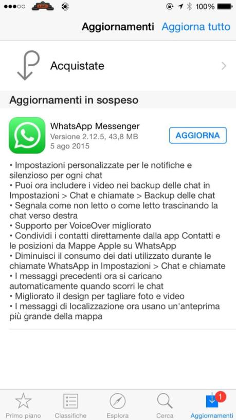 WhatsApp iOS – Arriva un nuovo aggiornamento che porta il supporto al 3D Touch dei nuovi iPhone 6S e 6S Plus, risposte rapide e messaggi importanti! [Aggiornato x6 Vers. 2.12.8]