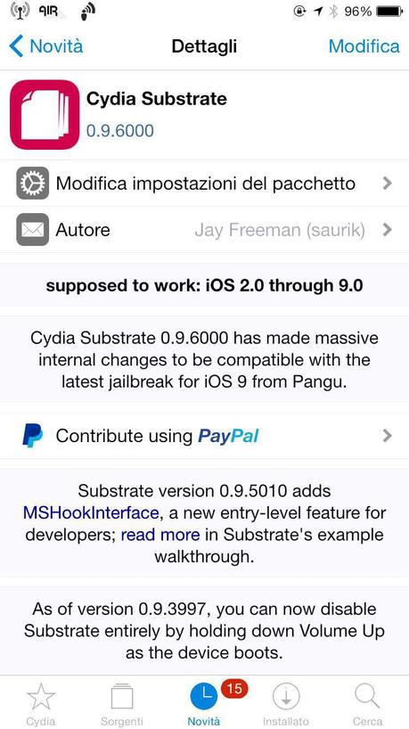 Saurik aggiorna il Cydia Substrate e il Cydia Installer per renderli compatibili con Pangu, il tool per eseguire il Jailbreak di iOS 9.x.x [Vers. 0.9.6000, Vers. 1.1.24]