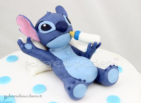 torta battesimo polvere di zucchero cake design pasta di zucchero stitch disney