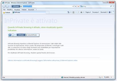 Finestra di InPrivate Browsing