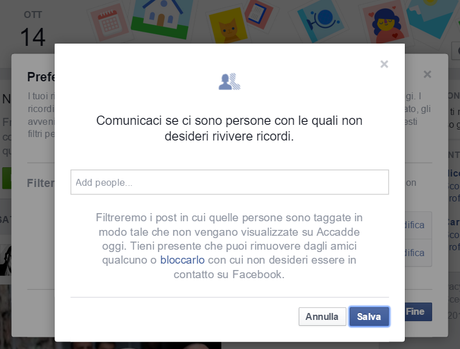 filtri ricordi facebook persone