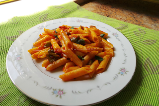 Penne saporite alle verdure.