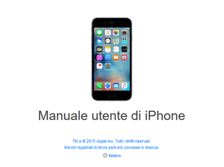iPhone iOS 9 manuale italiano e libretto istruzioni
