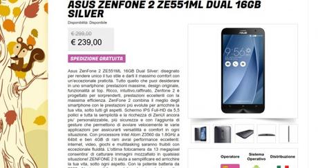 Asus ZenFone 2 ZE551ML Dual 16GB Silver   Gli Stockisti  Smartphone  cellulari  tablet  accessori telefonia  dual sim e tanto altro