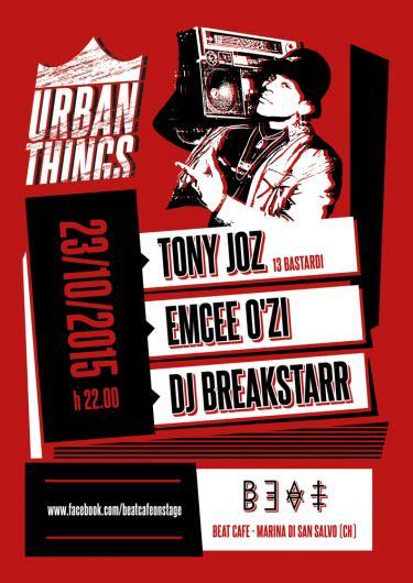 Tony Joz,  O`zi' e Dj Breakstarr in concerto, a San Salvo marina (Ch), presso Beat Cafe', venerdi' 23 ottobre 2015