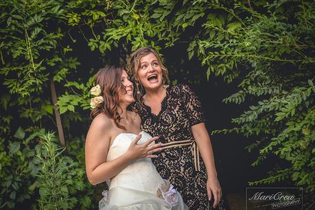 Bride and bridesmaid