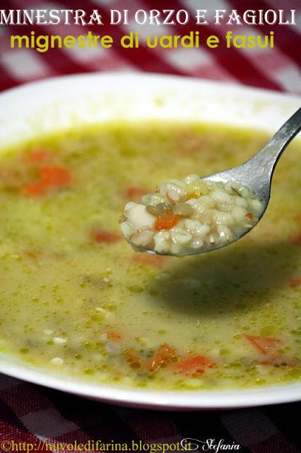 Minestra di orzo e fagioli - Mignestre di uardi e fasui Minestra di orzo e fagioli - Mignestre di uardi e fasui