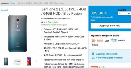 ASUS Shop – ZenFone 2  ZE551ML    4GB   64GB HDD   Blue Fusion