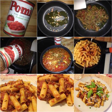 Pasta con melanzane e pomodori a cubetti Pomì Italia