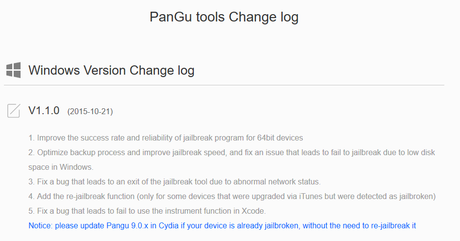 Il tool Pangu, per eseguire il Jailbreak di iOS 9.0.1 e iOS 9.0.2, si riaggiorna correggendo diversi problemi [Aggiornato x2 Vers. 1.1.0 (anche il pacchetto Pangu 9.0.x Untether vers. 1.1 su Cydia) al momento solo per Windows]