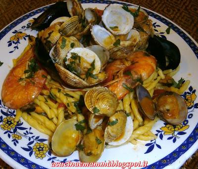 Trofie con frutti di mare e mazzancolle