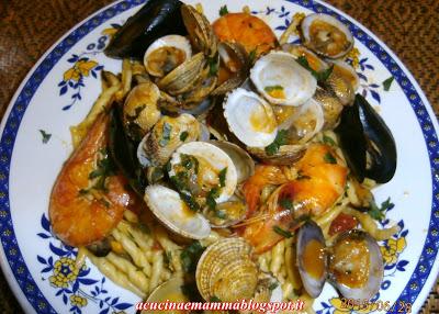 Trofie con frutti di mare e mazzancolle