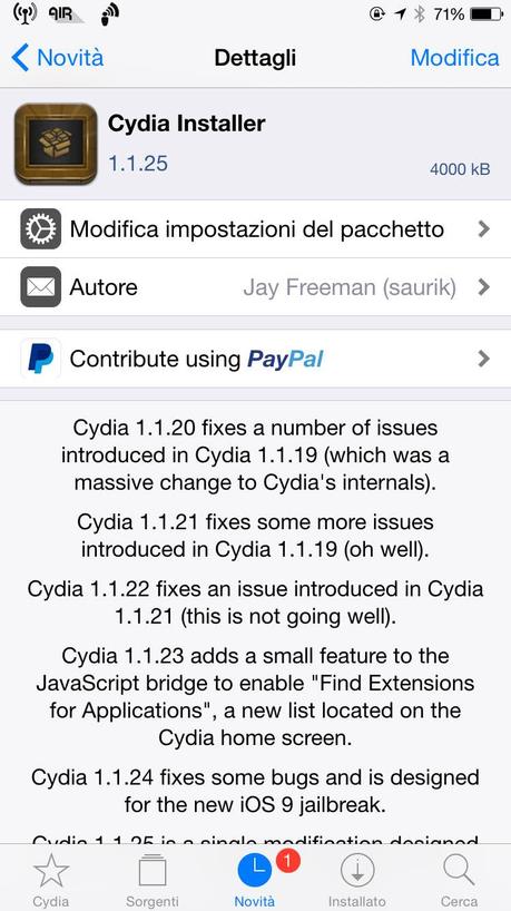 Jailbreak iOS 9.x.x – Saurik aggiorna il Cydia Substrate e il Cydia Installer [Vers. 0.9.6011, Vers. 1.1.25]