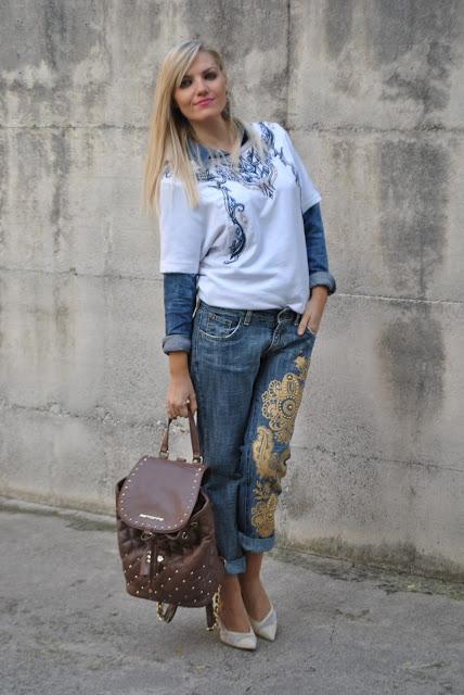 outfit felpa e camicia come abbinare la camicia di jeans come abbinare la felpa come abbinare la felpa a maniche corte abbinamenti felpa mezza manica outfit bianco come abbinare il bianco abbinamenti bianco felpa bianca mariafelicia magno fashion blogger colorblock by felym fashion blog italiani fashion blogger italiane blogger italiane di moda ragazze bionde outfit autunnali outfit ottobre 2015 fall outfit white sweatshirt how to wear sweatshirt how to combine white sweatshirt 