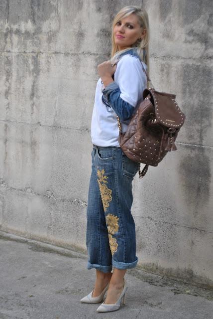 outfit boyfriend jeans decorati come abbinare i jeans boyfriend abbinamenti jeans boyfriend outfit autunnali mariafelicia magno fashion blogger colorblock by felym fashion blog italiani fashion blogger italiane blogger italiane di moda fashion blogger milano ragazze bionde blonde girls blonde hair blondie outfit autunnali outfit ottobre 2015 fall outfit how to wear boyfriend jeans how to combine boyfriend jeans 