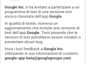 Beta tester Google