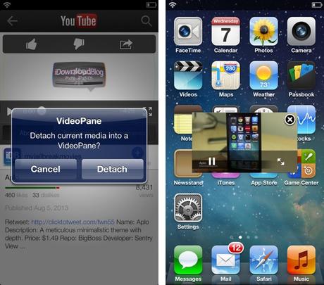 Tweak Cydia (iOS 8.x.x) – VideoPane porta il multitasking video su iOS si aggiorna con supporto a iOS 8.x.x [Aggiornato Vers. 2.0.1]
