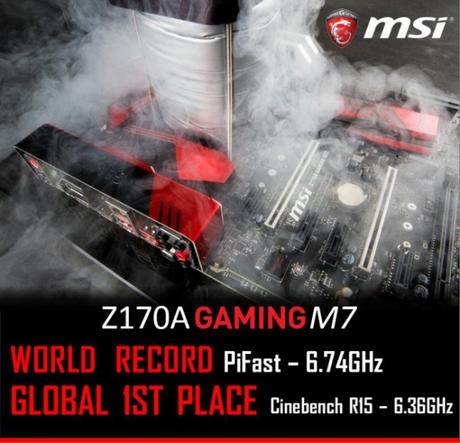 Una motherboard MSI Z170A è stata utilizzata per infrangere il record di overclock con un i7-6700K