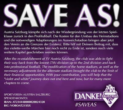 SV Austria Salzburg, la squadra dei tifosi lancia il crowdfunding #SaveAS