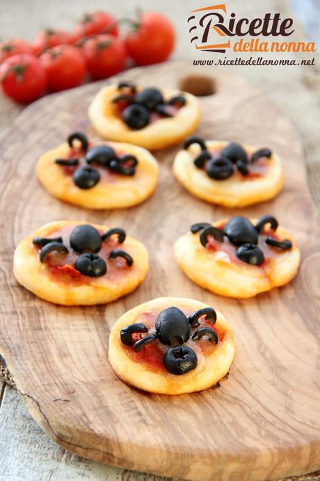 Pizzette ragno di Halloween