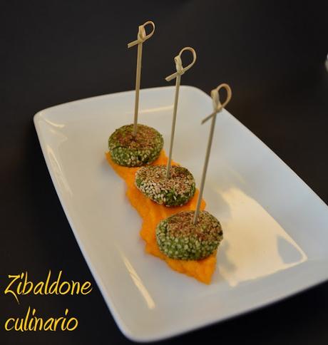 Polpette di lupini e spinaci su crema di carote allo zenzero