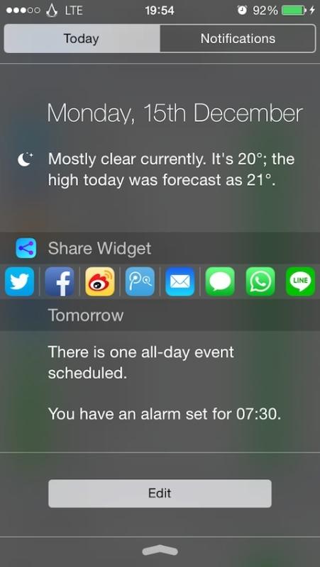 Cydia (iOS 9.x.x) – Share Widget (iOS 8 & 9), i pulsanti di Facebook e Twitter nel Control Center si aggiorna supportando anche iOS 9.x.x [Aggiornato 1.3-2]