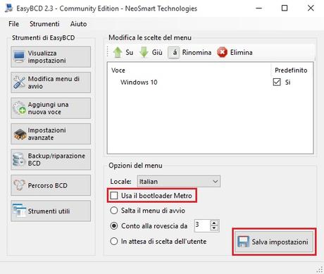 [Guida] Come abilitare o disabilitare il menù delle opzioni di avvio (Graphical Boot Menu) di [Windows 8/8.1/10]