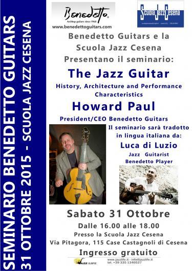 Seminario gratuito di chitarra Jazz a Cesena con Howard Paul