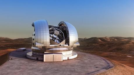 Visione artistica del telescopio E-ELT. Crediti: ESO/L. Calçada