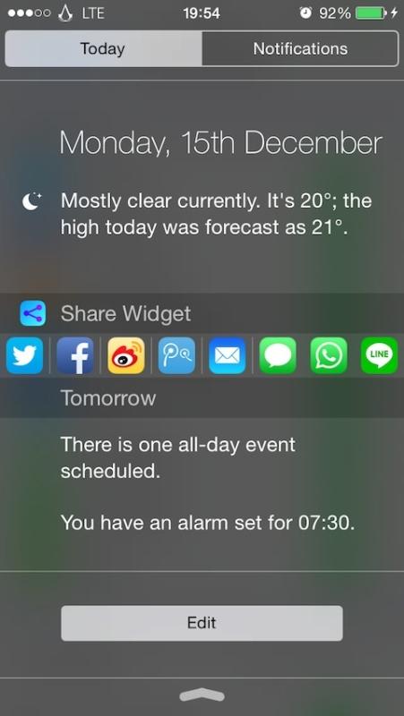 Tweak Cydia (iOS 9.x.x) – Share widget (iOS 8 & 9), i pulsanti Social nel Control Center si aggiorna con supporto a iOS 9.x.x [Aggiornato 1.3-2]