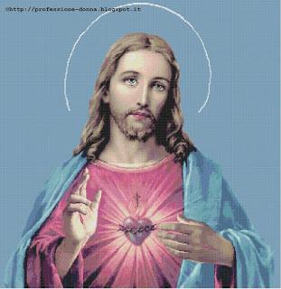 Schema a punto croce: Sacro Cuore di Gesù_6