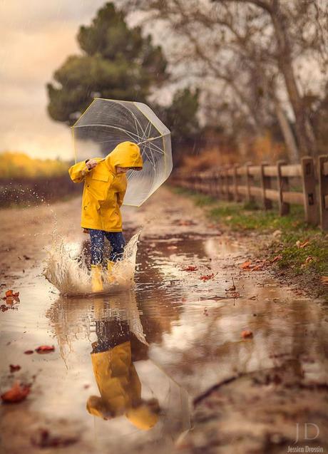 foto bambini pioggia