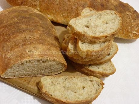 Pan ciabatta senza impasto con crusca, semi di girasole e solo 1 g di lievito