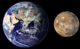 Terra e Marte a confronto. Crediti per le immagini: NASA/JPL/MSSS