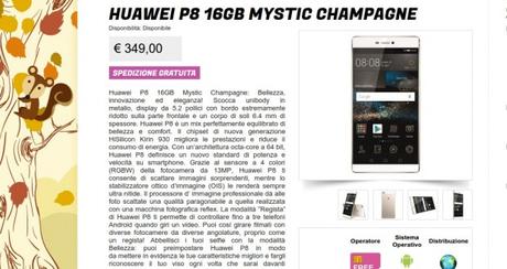 Huawei P8 16GB Mystic Champagne   Gli Stockisti  Smartphone  cellulari  tablet  accessori telefonia  dual sim e tanto altro