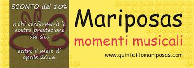 Wedding Coupon offerto dalle Mariposas - Quintetto di musiciste per matrimoni