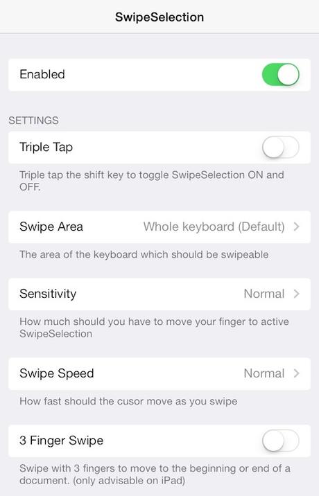 Cydia (iOS 9.x.x) – SwipeSelection e SwipeSelection Pro si aggiornano entrambi con supporto a iOS 9.x.x [Aggiornato Vers. 1.5.2-1 e Vers. 1.0.3-1]